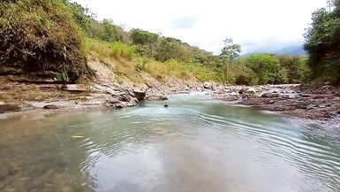 TS Angelique - Hard cum in a tropical river - 5 image