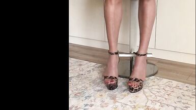 No Panty Stepmom's High Heels - 9 image