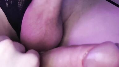 Femboys rub their big dicks and cum together with a masturbation toy - 11 image