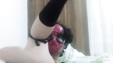 Femboy shows her ass with her feet - 10 image