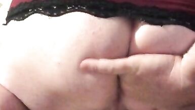 crazy shameless sissy play with her pussy with a bottle smirnoff ice with the bottom destroys her asshole and cum