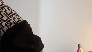 Hijabi trans in skirt rides a dildo - 3 image