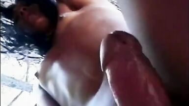 Lady-boy moans while cute hunk penetrates her