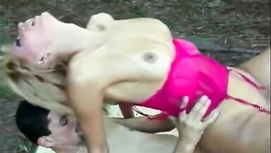 Outdoor anal for this good looking blonde tgirl cocksucker cum slut Melissa Merlin - 13 image