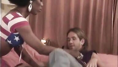 Curly black tranny was pounded by white fellow - 2 image