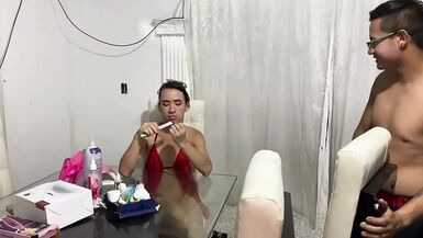 while my stepmother gets her nails done, I offer her a good fuck - 1 image