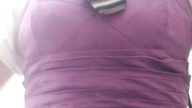 Pussy-plugged trans college girl precums from clit