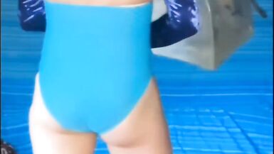 My new scenes in 3 speed ,leapord print swimsuit,blue swimsuit and my swim top and bikini - 4 image