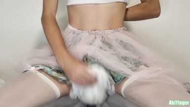 Diaper Sissy Fucks a Pillow And Jerks off In Her Tutu dress - 12 image
