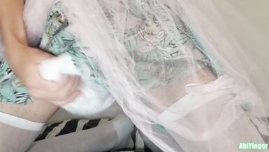 Diaper Sissy Fucks a Pillow And Jerks off In Her Tutu dress - 14 image