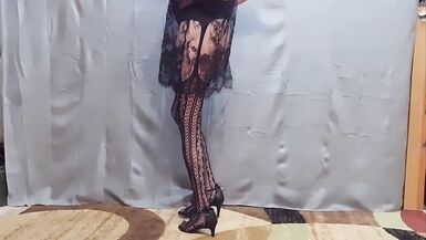 Little Busy Bottom very Seductive in my new Panties Stockings, Heels