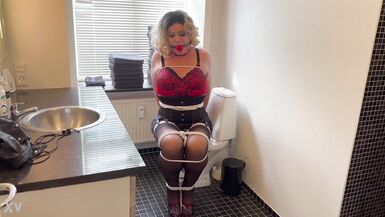 Hotel Hooker All Night In Toilet Bondage! - 2 image