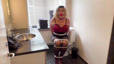 Hotel Hooker All Night In Toilet Bondage! - 7 image