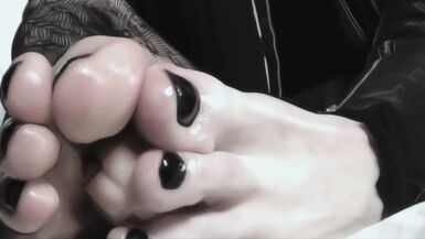 Solo Crossdresser In Thigh High Boots Gives Footjob, Blowjob, Anal and Shoots Cum - 8 image