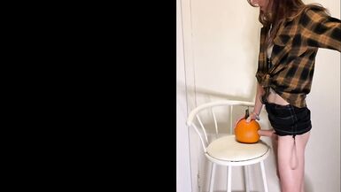 Trans Girl Dirty Talks and Fucks a Poor Little Submissive Pumpkin Till She Cums - 9 image