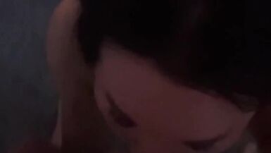 Trans girl sucks daddy's cock and cums on her face - 2 image