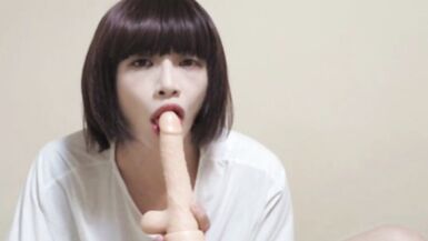 Shemale Ting Xuan blow job and anal sex with huge toy - 9 image