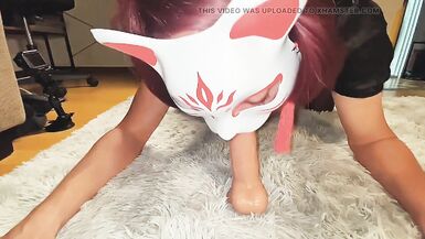 Kitty Coral edges 3 times and licks cum - 8 image