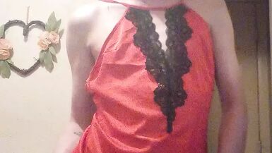 diaper paradice millie in red satin and bloomers part 1 - 1 image