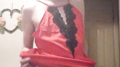 diaper paradice millie in red satin and bloomers part 1 - 13 image