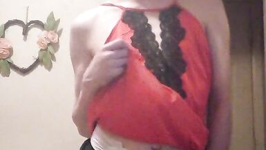 diaper paradice millie in red satin and bloomers part 1 - 2 image