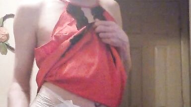 diaper paradice millie in red satin and bloomers part 1 - 6 image