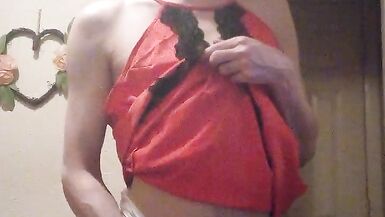 diaper paradice millie in red satin and bloomers part 1 - 7 image