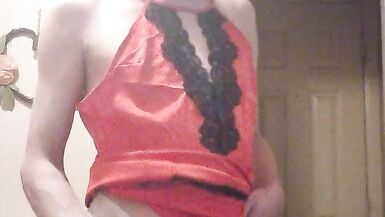 diaper paradice millie in red satin and bloomers part 1 - 8 image