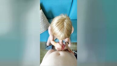 After the beach it gets hot! Tranny girl gives Blowjob and footjob! Double cumshot! - 11 image