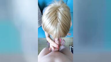 After the beach it gets hot! Tranny girl gives Blowjob and footjob! Double cumshot! - 7 image