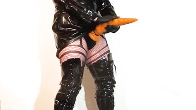 Fetish nun plays with her massive strapon dildo - 15 image