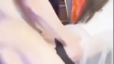 TS shemale wearing uniform and black stockings was satisfied for a night - 2 image