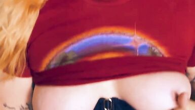 TS Cammy strokes her cock and bounces up and down on your cock as her big natural titties bounce - 12 image