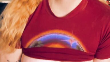 TS Cammy strokes her cock and bounces up and down on your cock as her big natural titties bounce