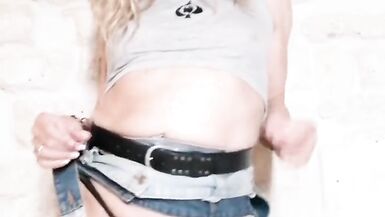 Trans Camelia in QOS croc top and sexy jeans skirt - 11 image