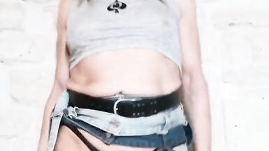 Trans Camelia in QOS croc top and sexy jeans skirt - 15 image