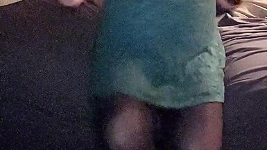 Lauren's Quickie in Lace Dress and Black Pantyhose