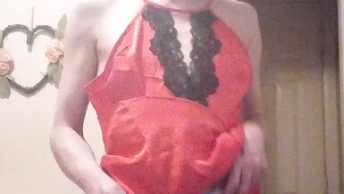 diaper paradice 2 red satin and satin bloomers - 1 image