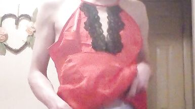 diaper paradice 2 red satin and satin bloomers - 2 image