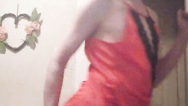 diaper paradice 2 red satin and satin bloomers - 3 image