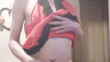 diaper paradice 2 red satin and satin bloomers - 5 image