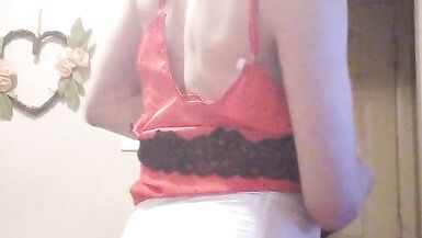 diaper paradice 2 red satin and satin bloomers - 6 image