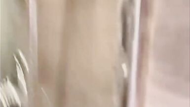 Black babe Danae taking a shower and takes off her mask - 13 image