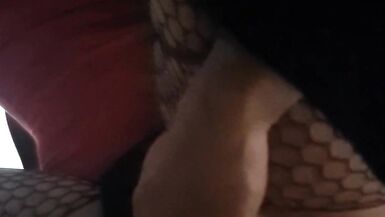 Sissy Sky in lingerie and red dress with her new Large dildo anal and cum shots at the end - 12 image