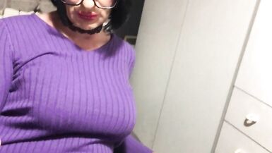 Huge tits and pumped lips for sissy bimbo Andreina - 5 image