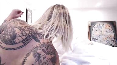 Tattooed blond shemale ass eaten and hammered - 10 image