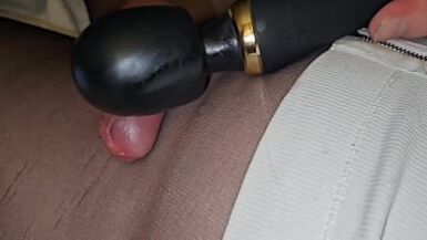 Sissyboy in pantyhose cums with huge load - 1 image