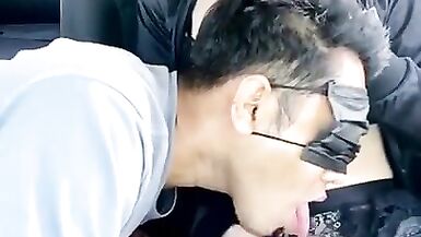 Ladyboy cums hard in his mouth (Short)