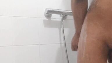 French Milah CrossXx takes a shower and shaved her big clit sissy - 10 image