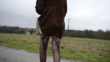 shemale sissy sounding lingerie outdoors 3 - 2 image